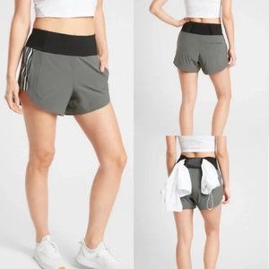 Athleta Olive Green Athletic Shorts with Black Waistband